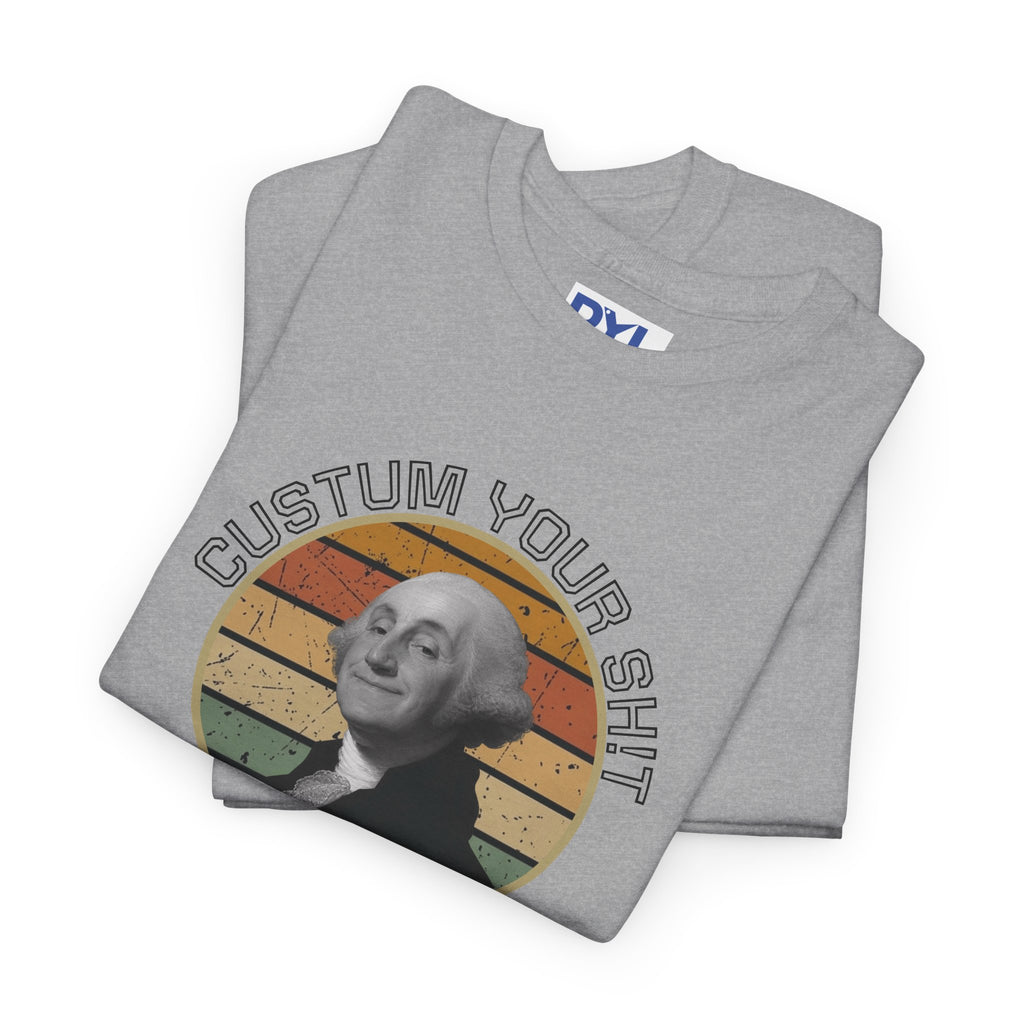 Retro George Washington T‑Shirt — Custom Text Patriotic Tee (Custom Gift)