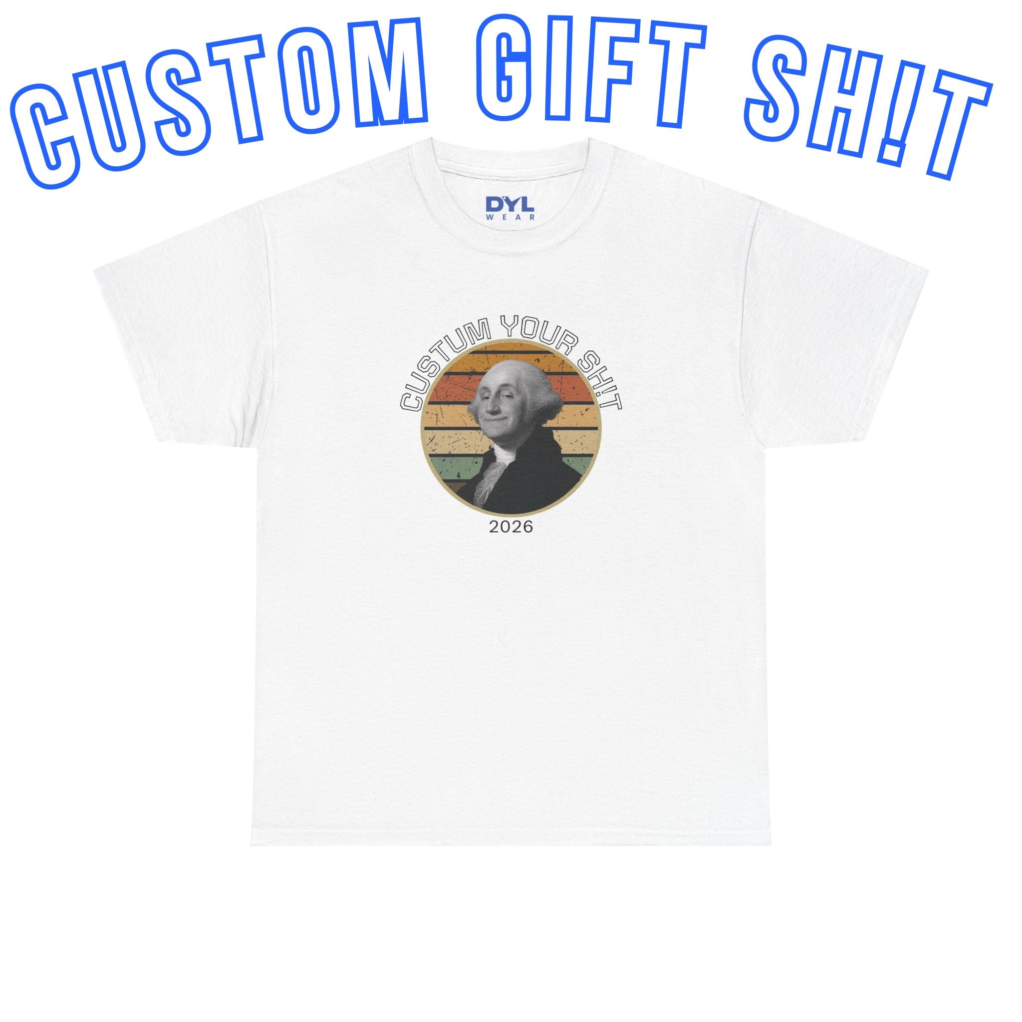 Retro George Washington T‑Shirt — Custom Text Patriotic Tee (Custom Gift)