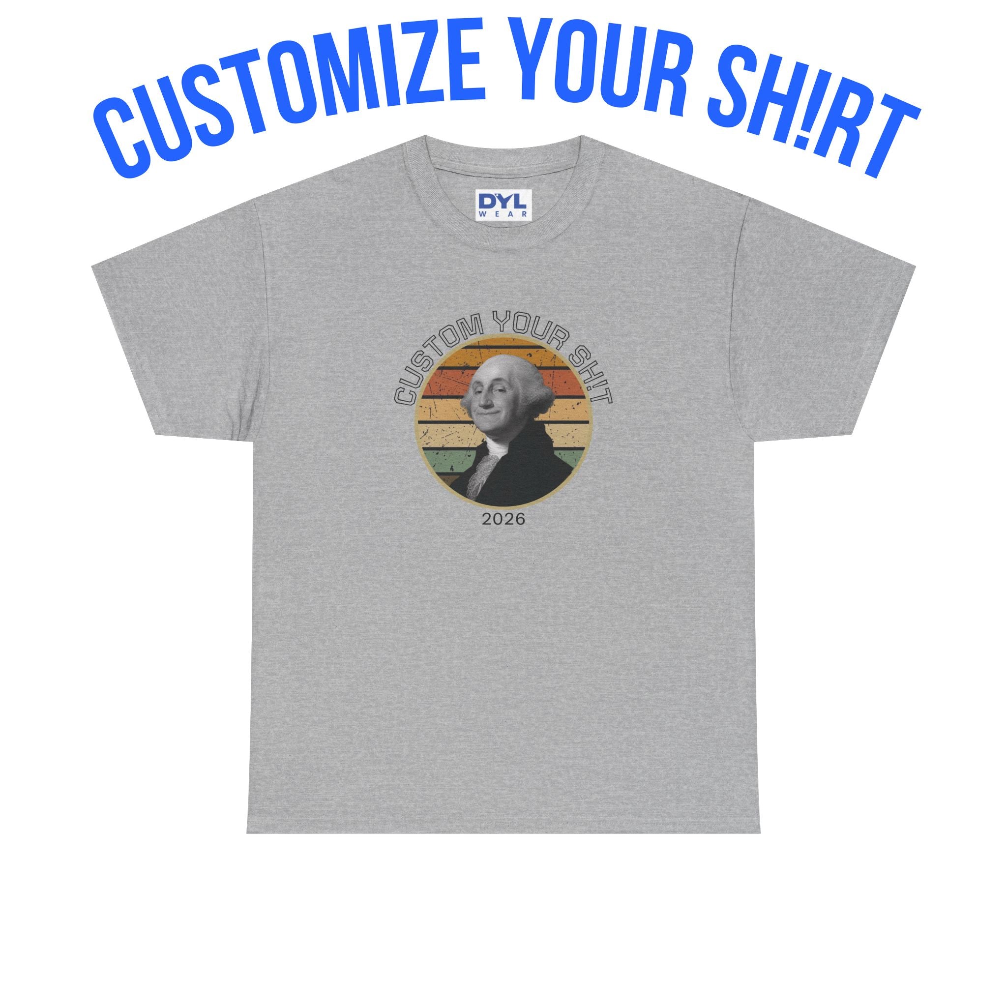 Retro George Washington T‑Shirt — Custom Text Patriotic Tee (Custom Gift)