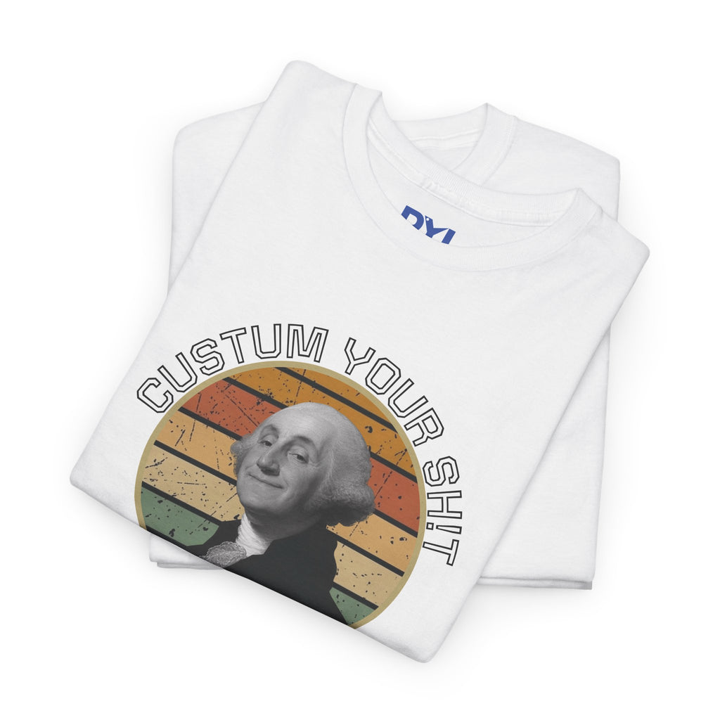 Retro George Washington T‑Shirt — Custom Text Patriotic Tee (Custom Gift)