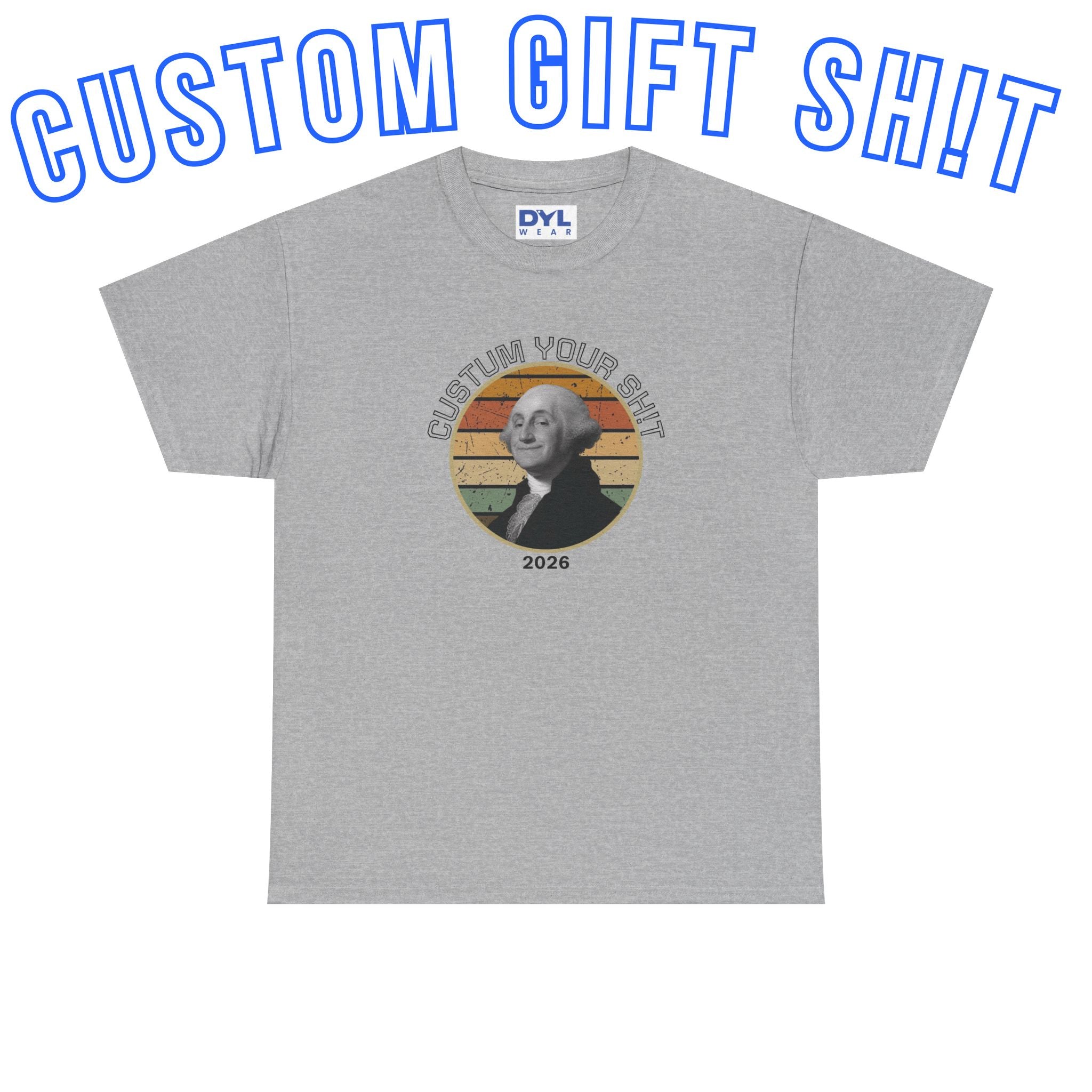 Retro George Washington T‑Shirt — Custom Text Patriotic Tee (Custom Gift)