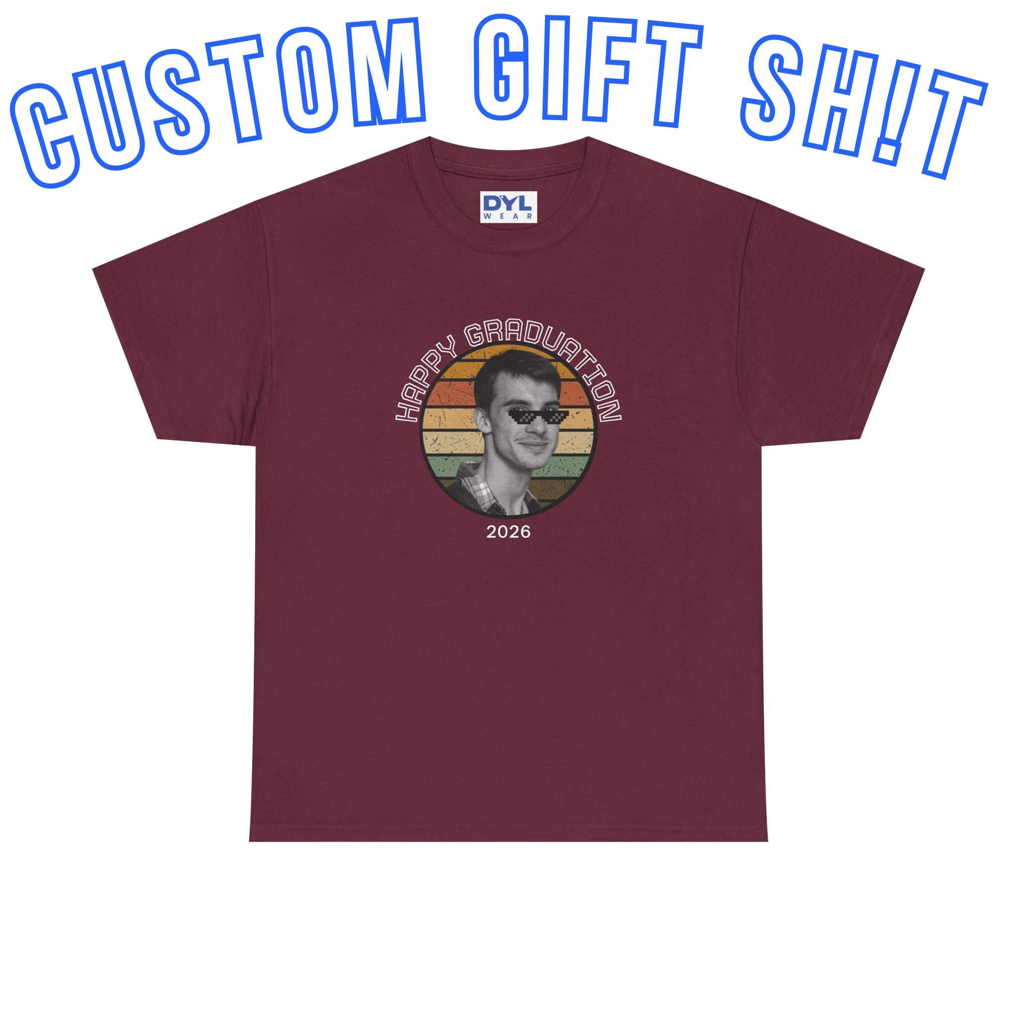 Custom gift Retro Sunset Portrait T‑Shirt #Customgift