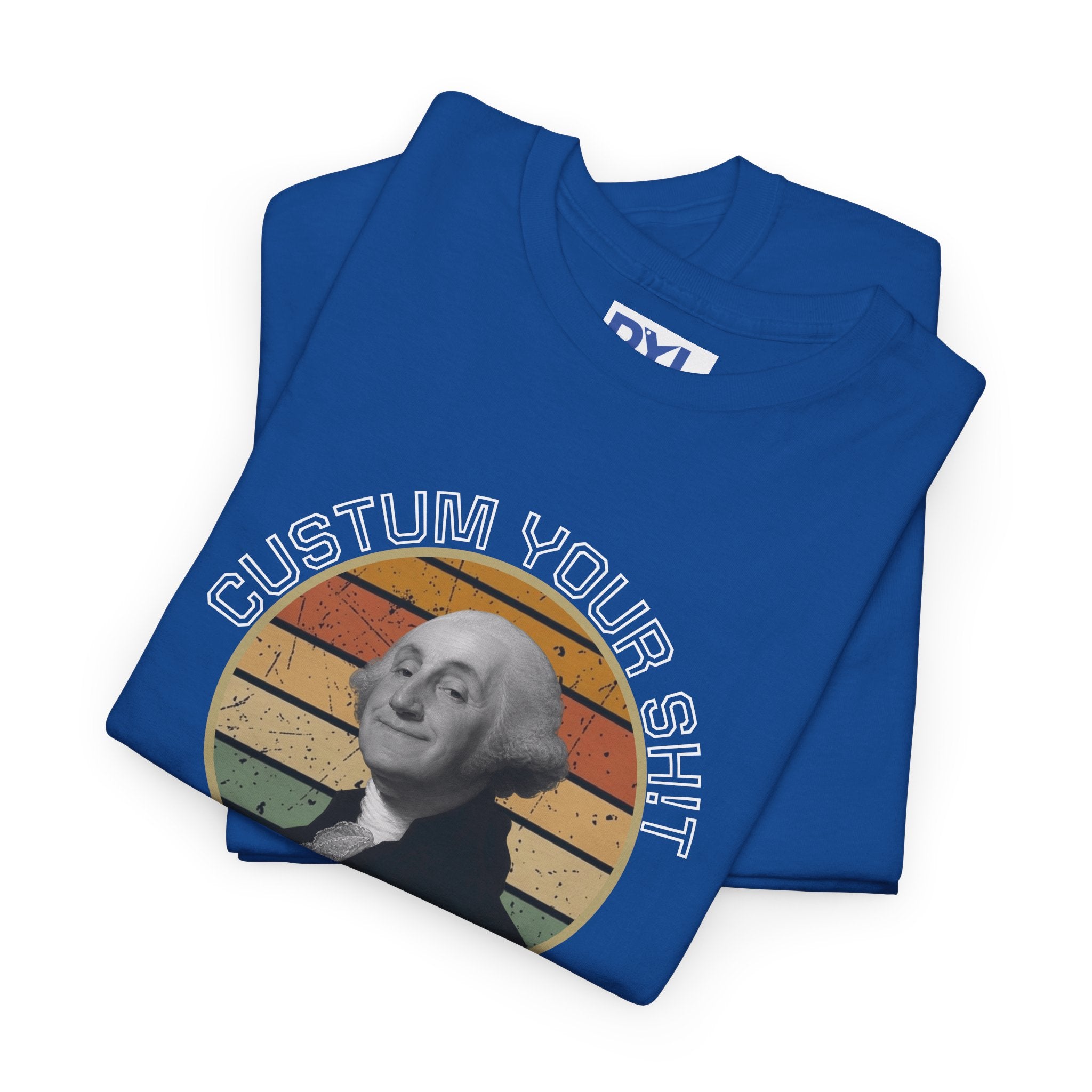Retro George Washington T‑Shirt — Custom Text Patriotic Tee (Custom Gift)