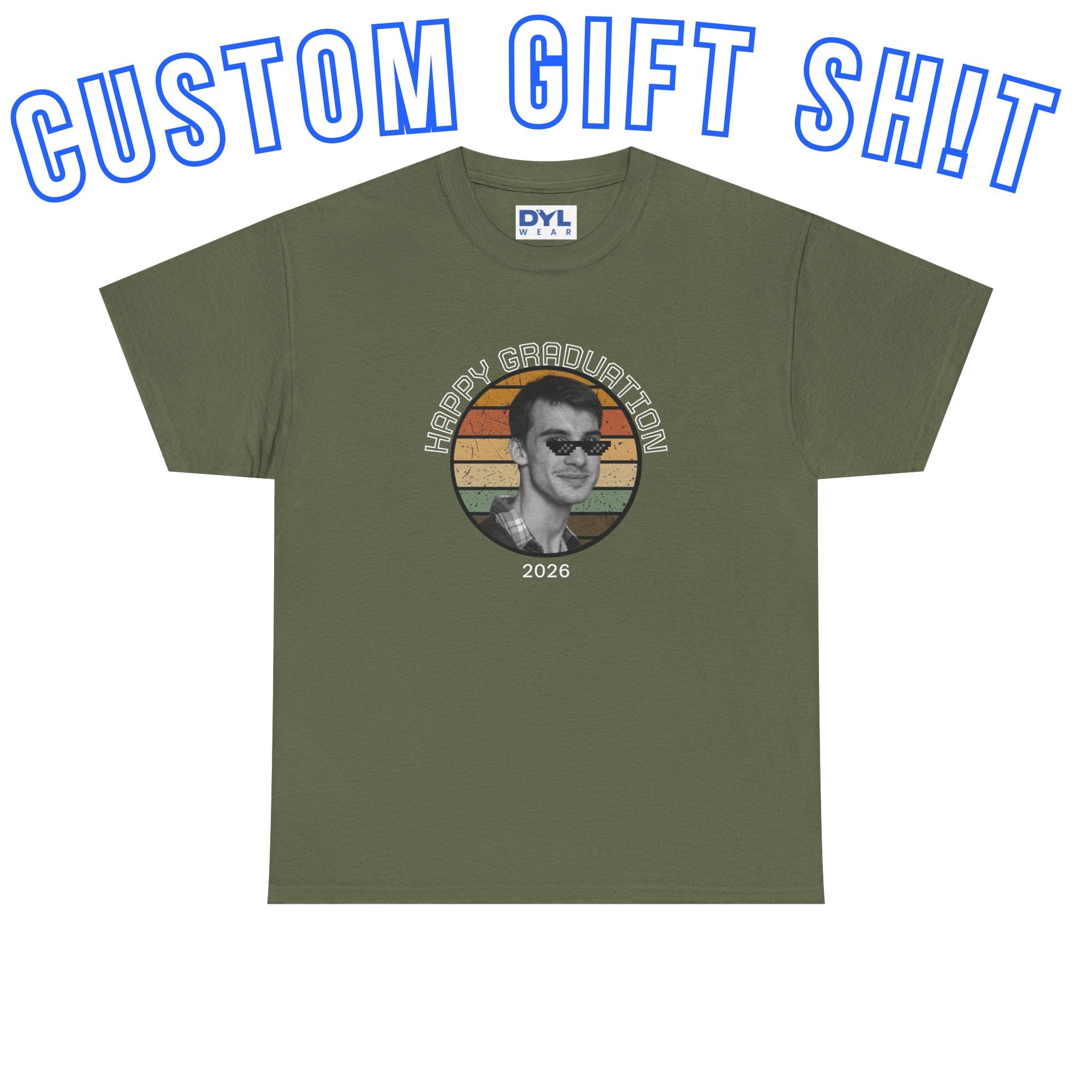 Custom gift Retro Sunset Portrait T‑Shirt #Customgift