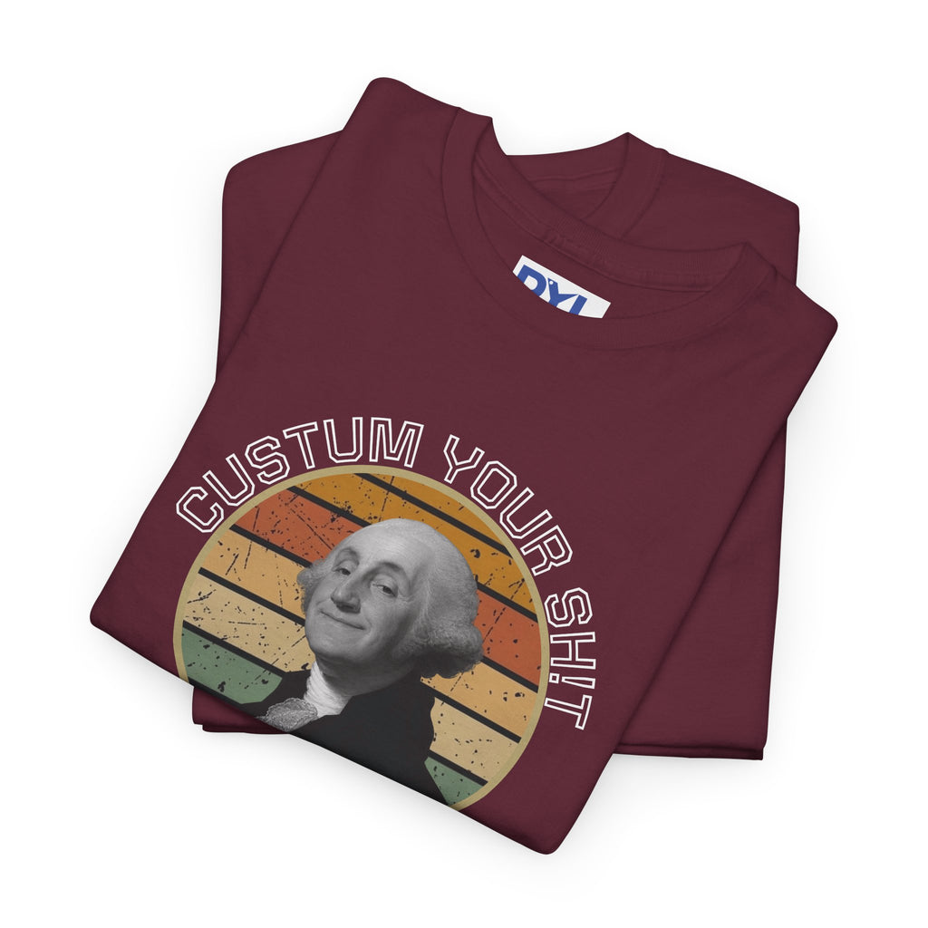 Retro George Washington T‑Shirt — Custom Text Patriotic Tee (Custom Gift)