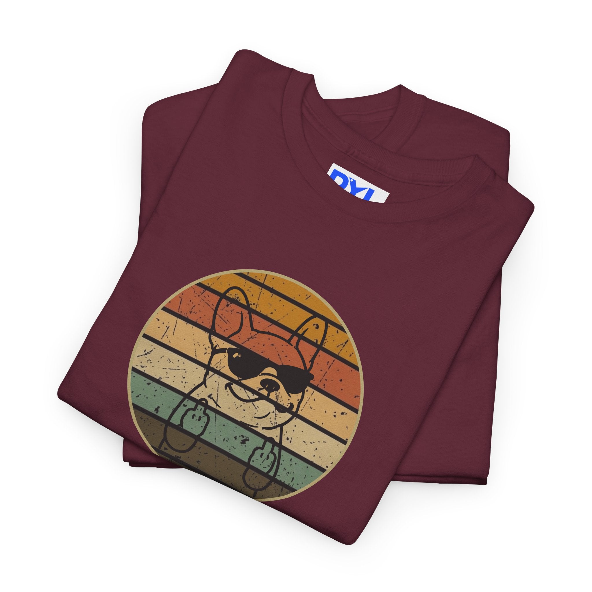 French Bulldog Retro Stripe T-Shirt
