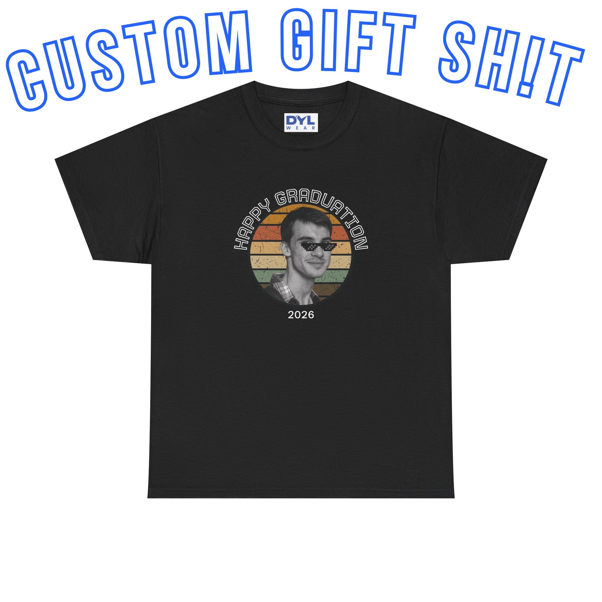 Custom gift Retro Sunset Portrait T‑Shirt #Customgift