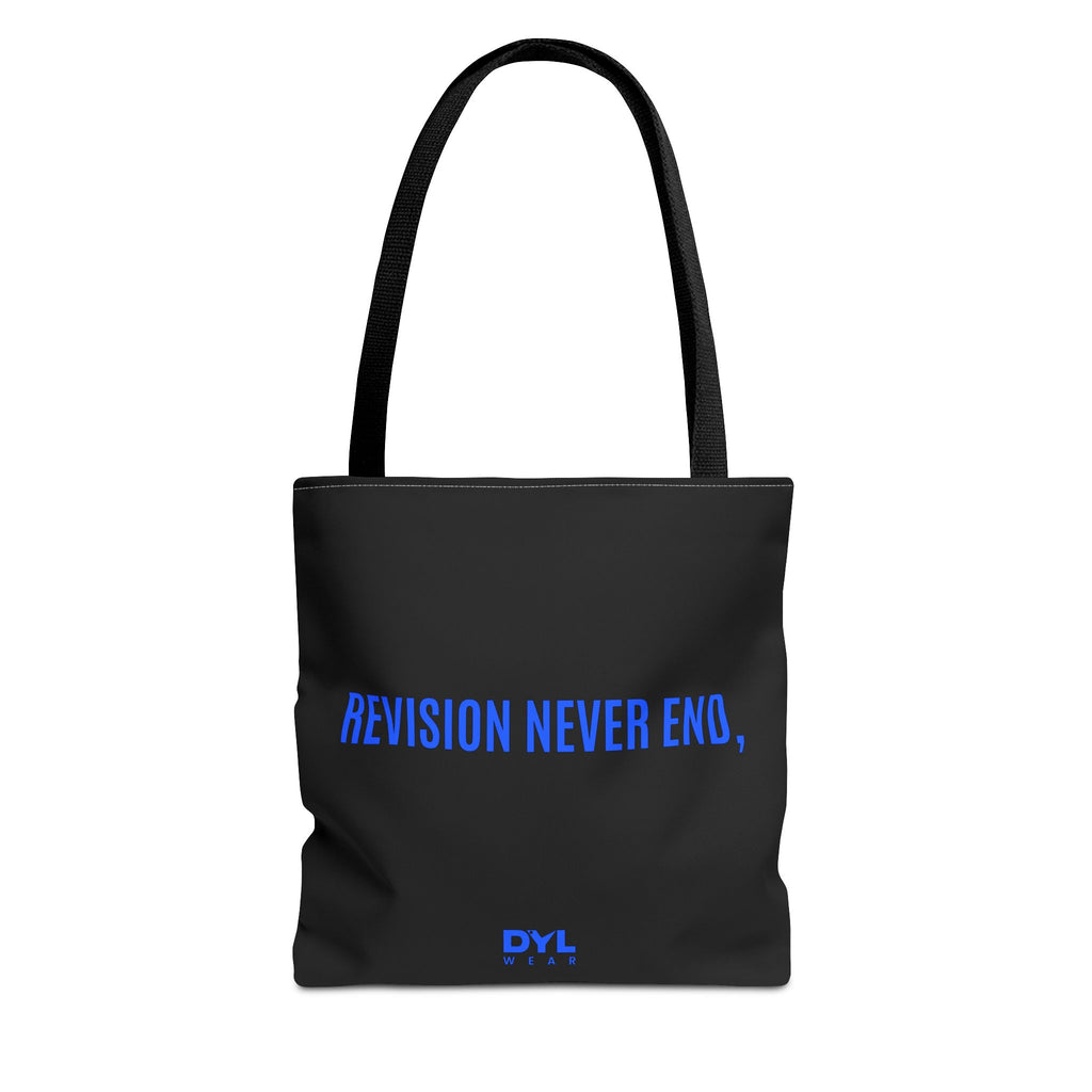 REVISION NEVER END,. –DYL WEAR. Everyday Lightweight AOP Shopping Tote
