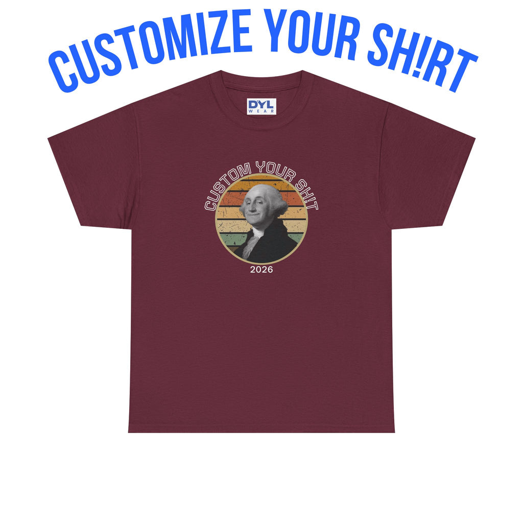 Retro George Washington T‑Shirt — Custom Text Patriotic Tee (Custom Gift)
