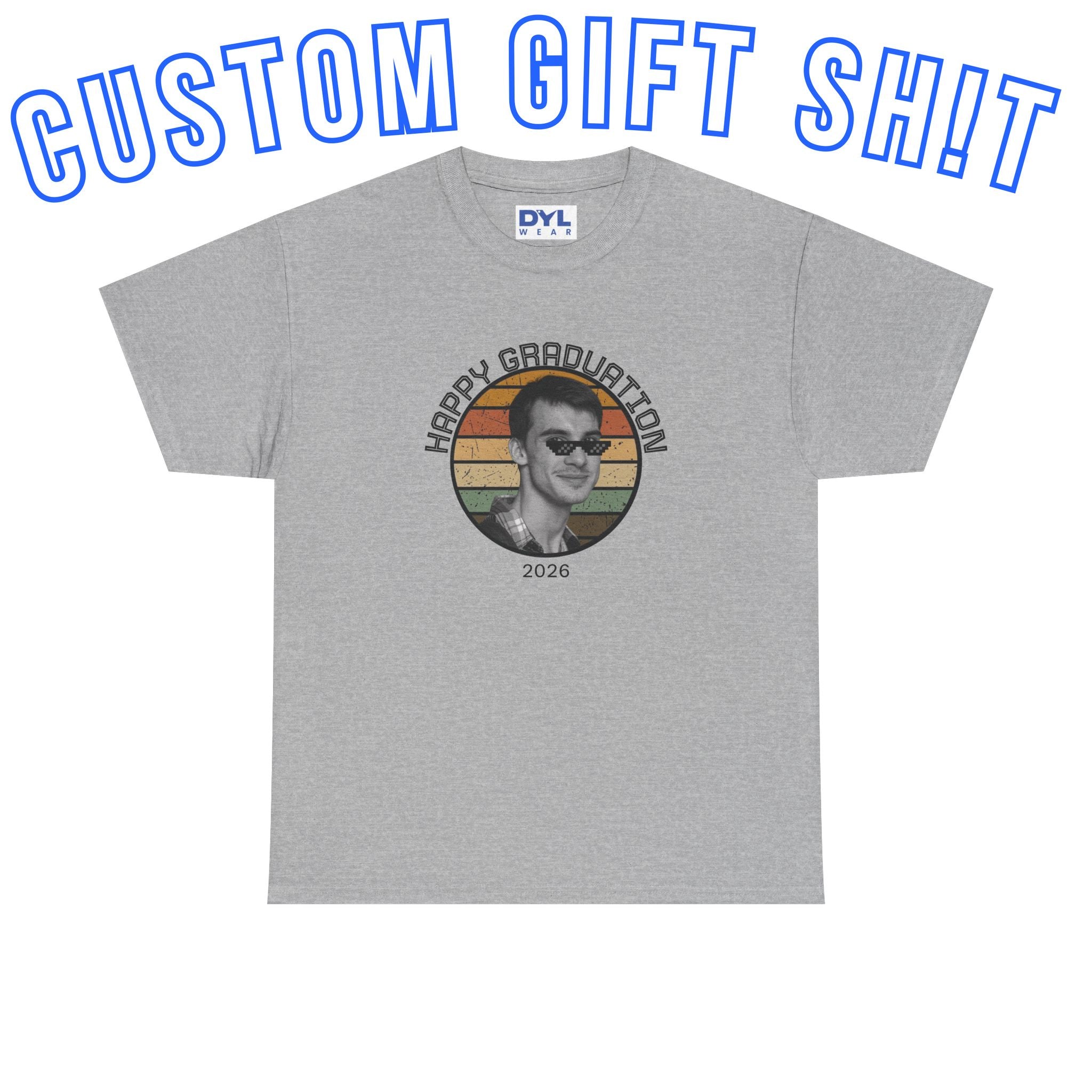 Custom gift Retro Sunset Portrait T‑Shirt #Customgift