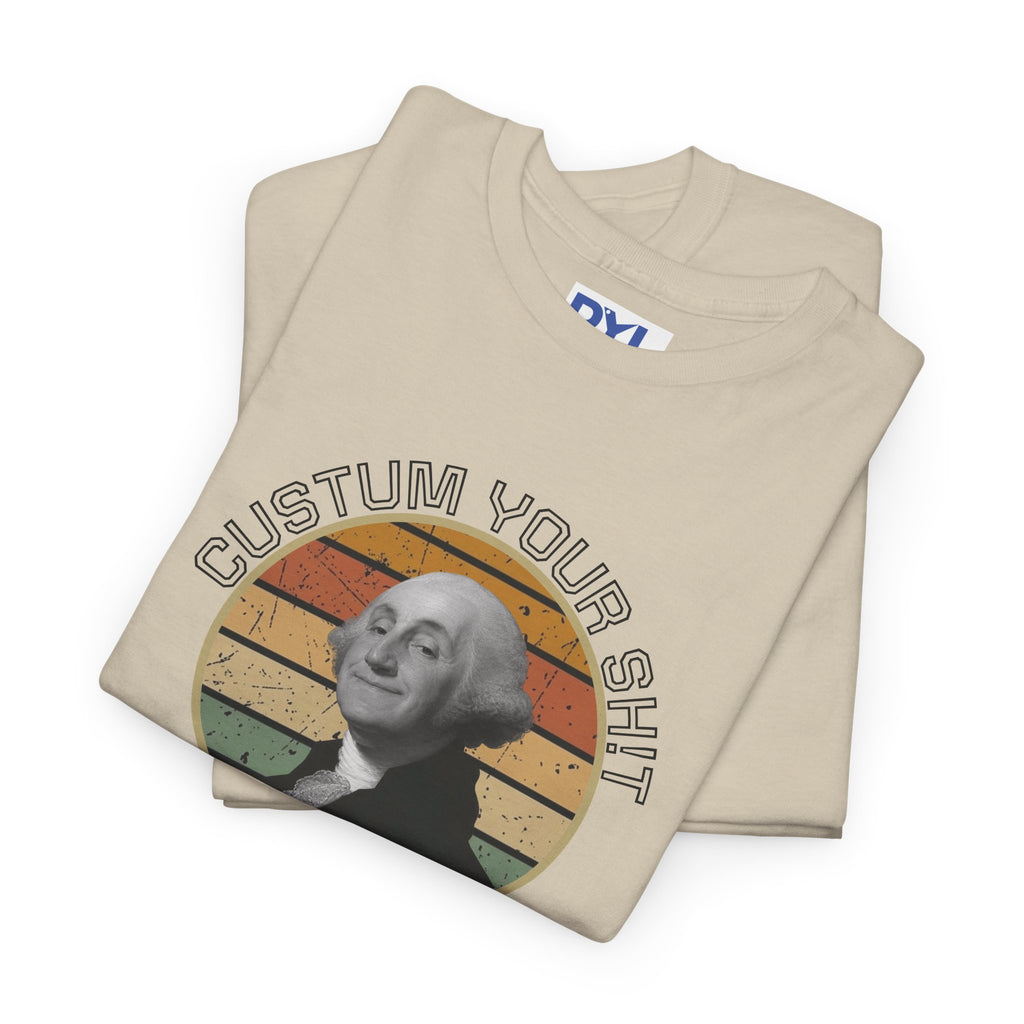 Retro George Washington T‑Shirt — Custom Text Patriotic Tee (Custom Gift)