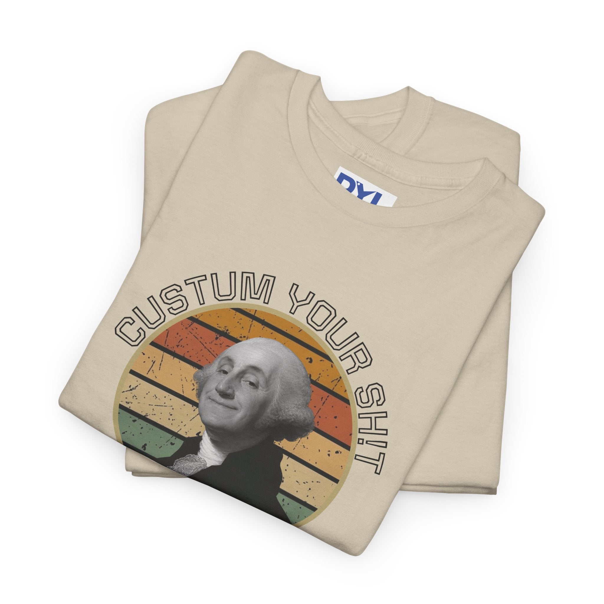 Retro George Washington T‑Shirt — Custom Text Patriotic Tee (Custom Gift)