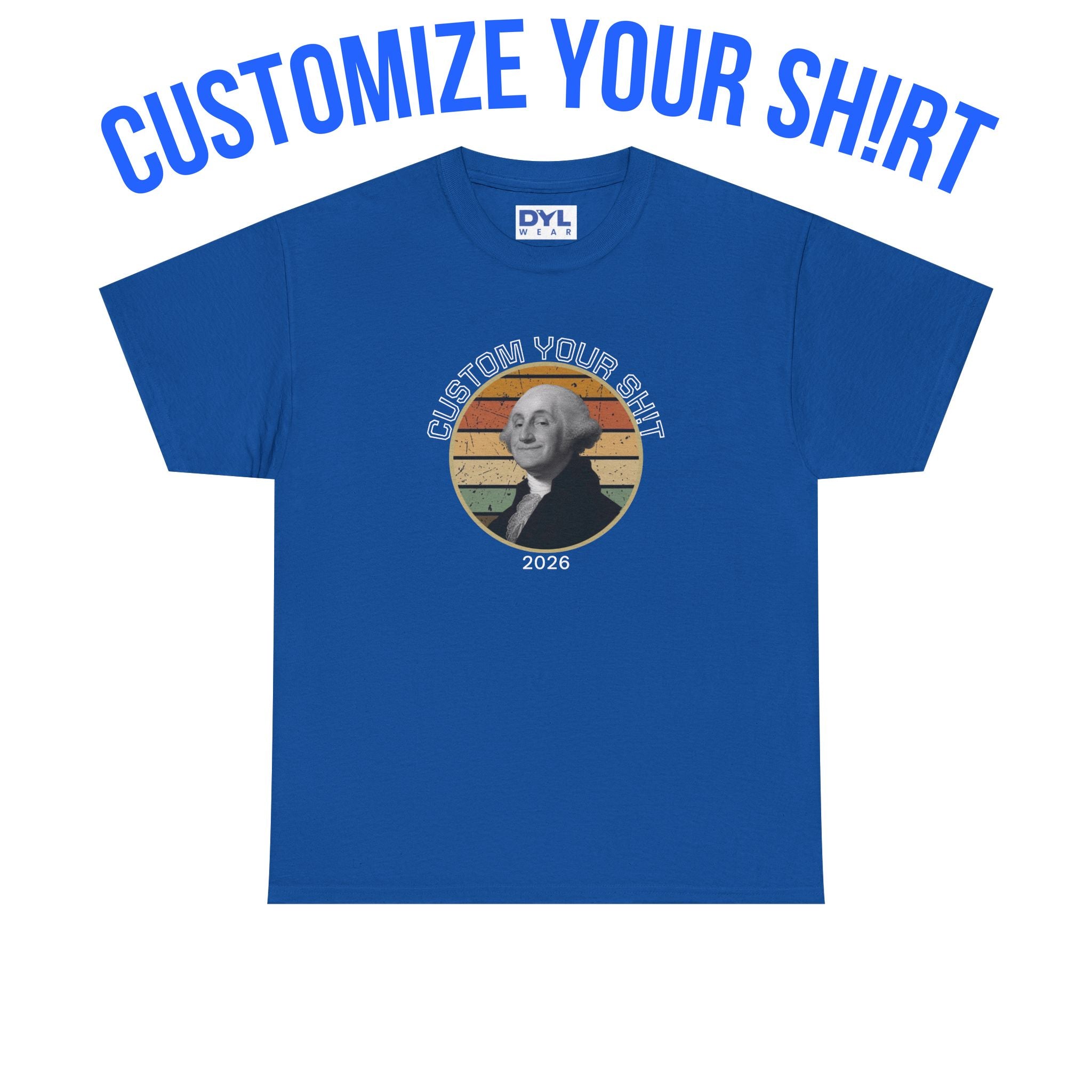 Retro George Washington T‑Shirt — Custom Text Patriotic Tee (Custom Gift)