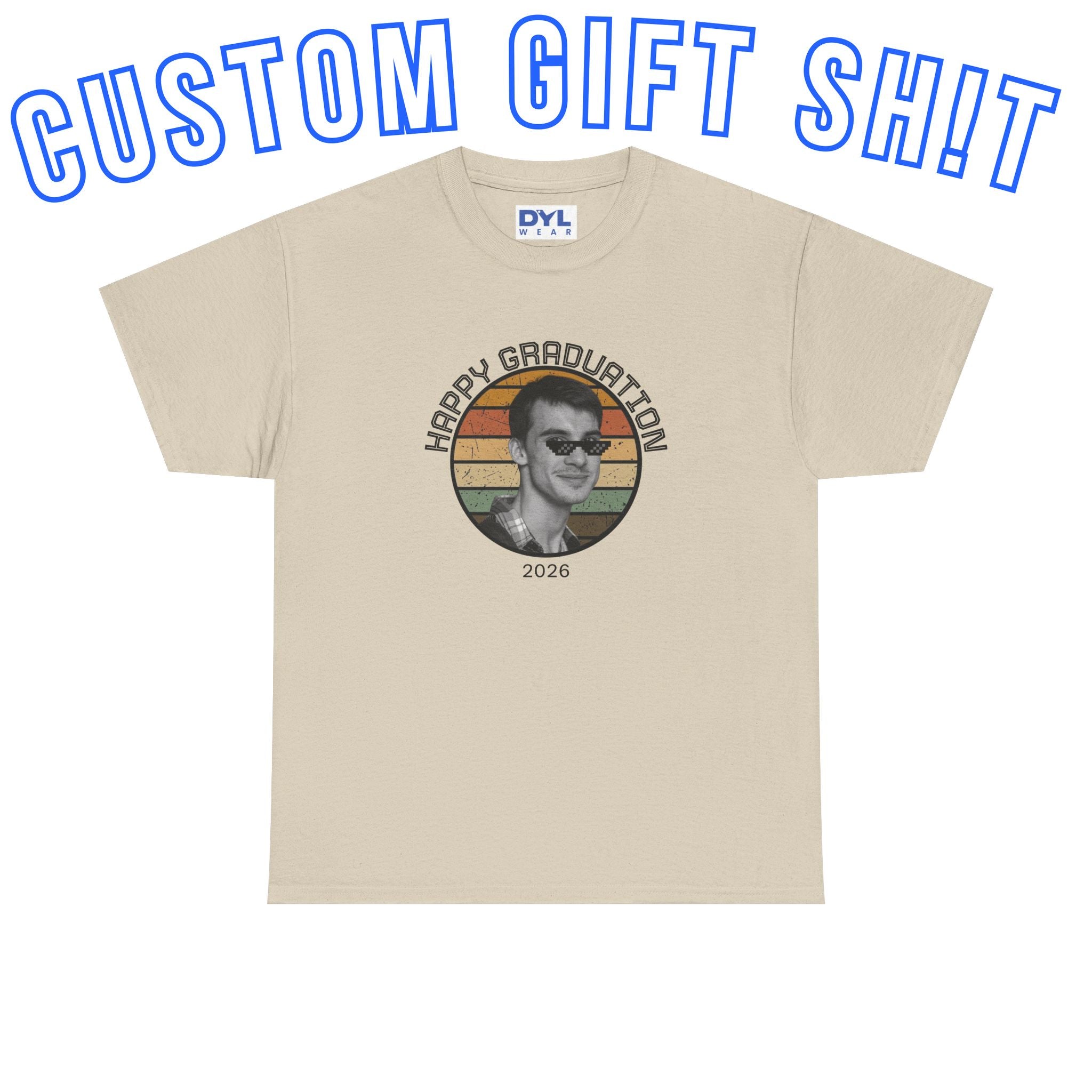 Custom gift Retro Sunset Portrait T‑Shirt #Customgift