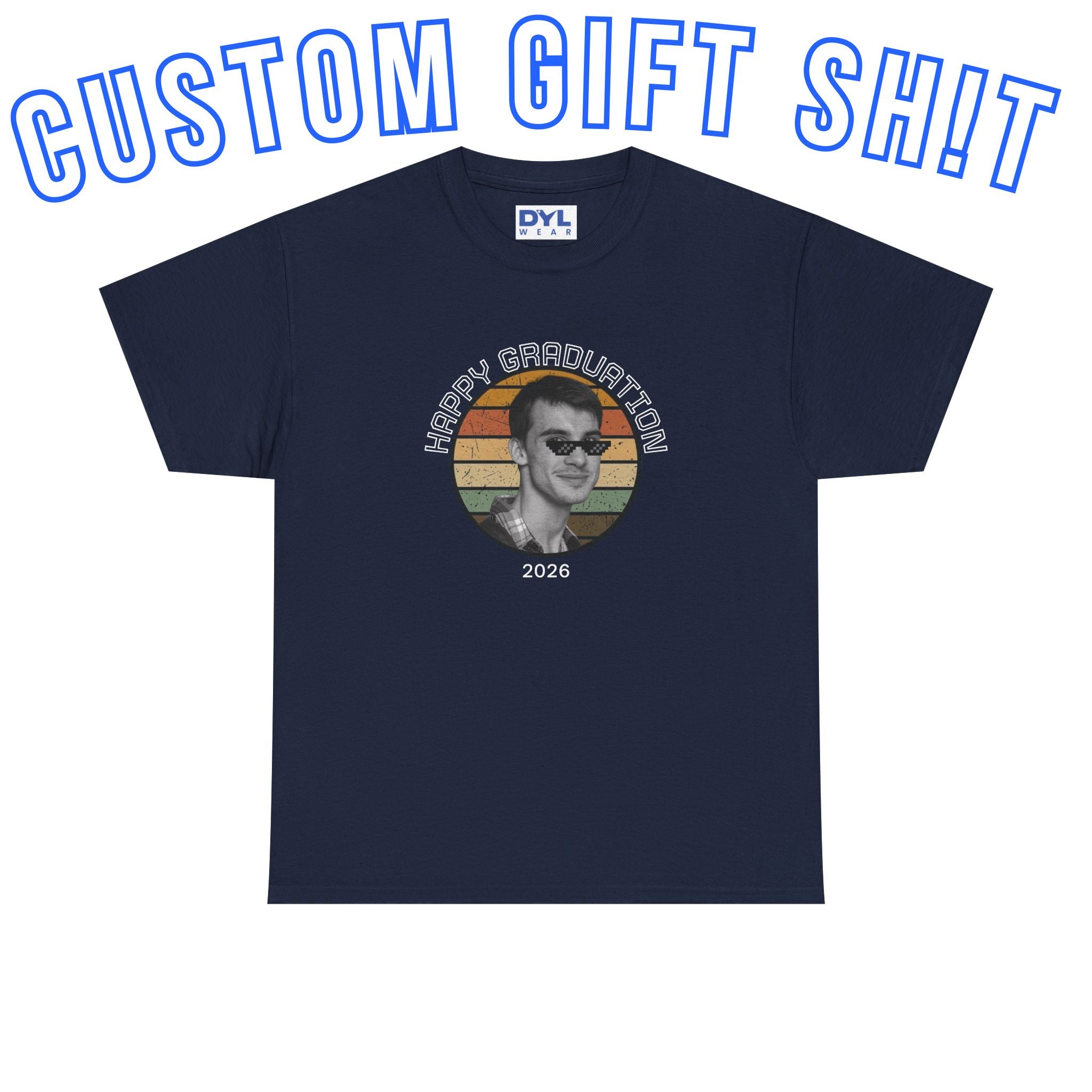 Custom gift Retro Sunset Portrait T‑Shirt #Customgift